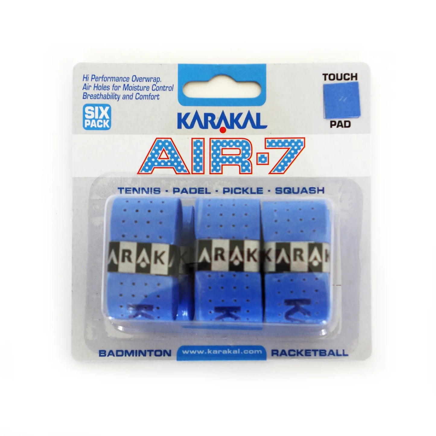Karakal Air-7 Overwrap Racket Grip – 6 Pack