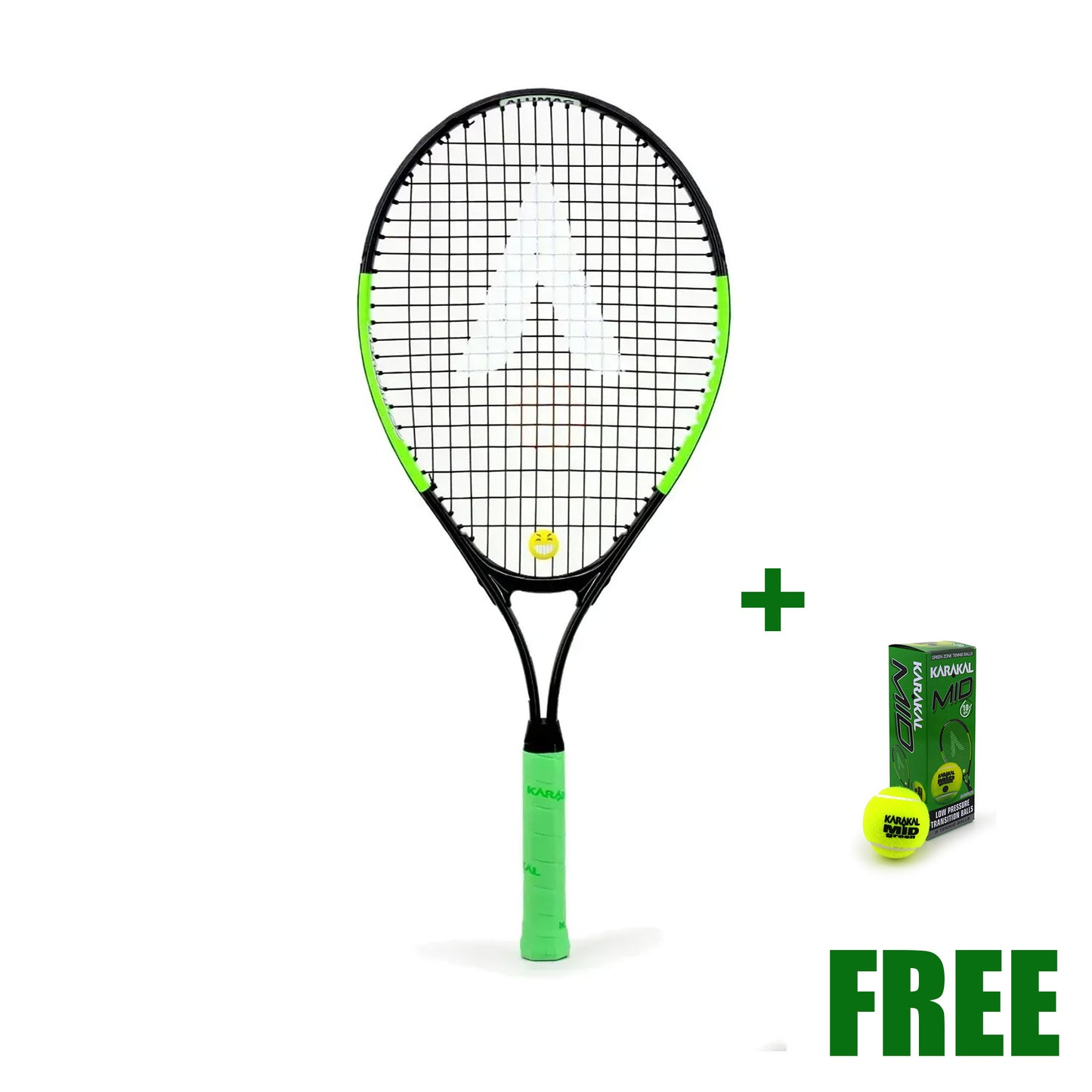 Karakal Flash 25 Junior Tennis Racket with FREE MID Dot Green Balls