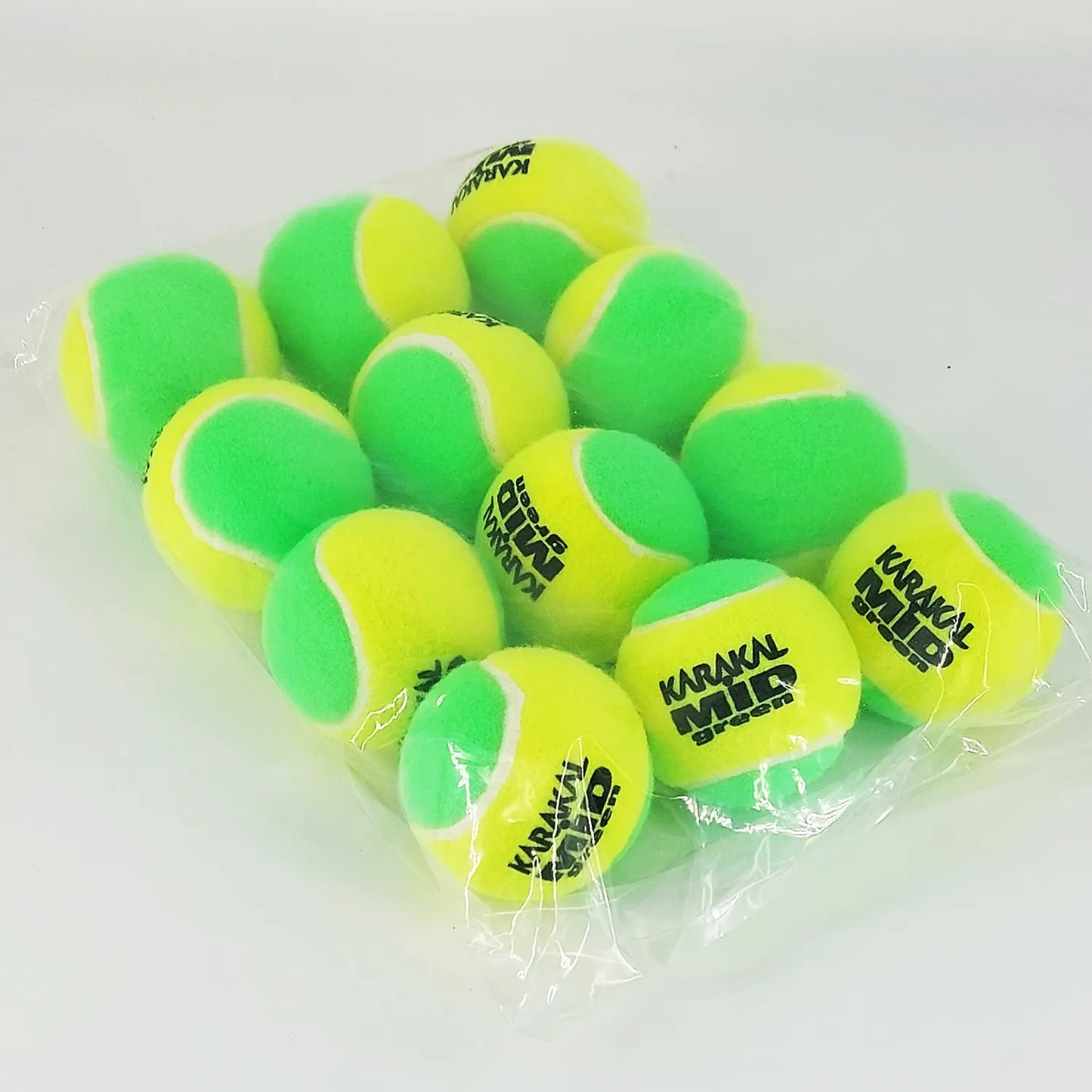 Karakal MID Two Tone Transition Tennis Balls in Green & Yellow Dozen