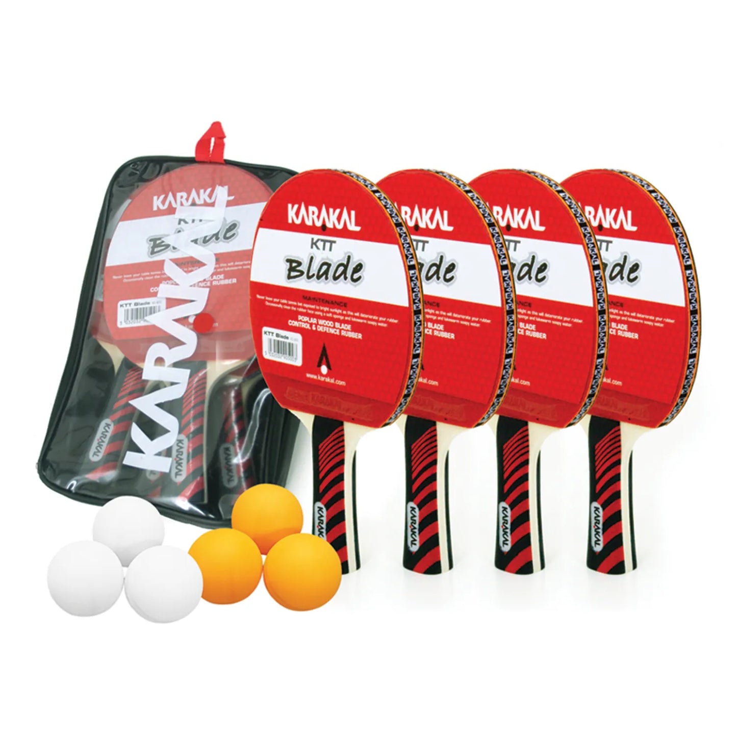 Karakal 4 Bat, 6 Ball Table Tennis Set