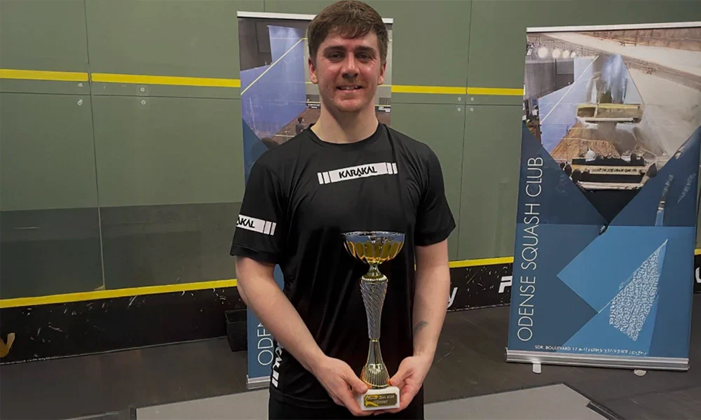Karakal sponsored player Emyr Evans has claimed the title at the 2026 Odense Squash Open, held at Odense Squash Club in Odense, Denmark, marking an impressive victory on the PSA Challenger Tour.
