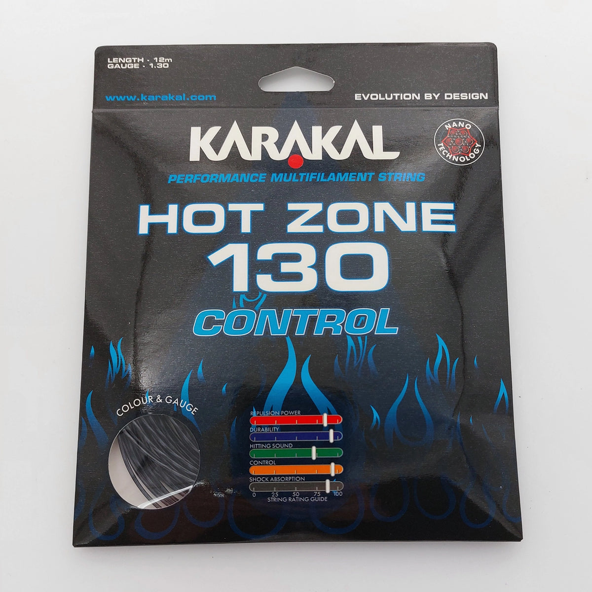 Karakal Hot Zone Pro 125 – Jeu De Cordes Squash 1.25 Mm – Puissance, Contrôle & Durabilité Pour Joueurs Avancés