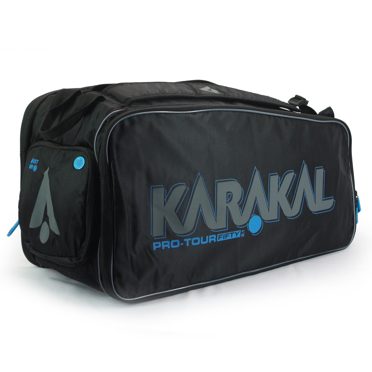 Karakal Pro Tour Fifty 2.1 Short or Junior Racket Bag with Blue Trim