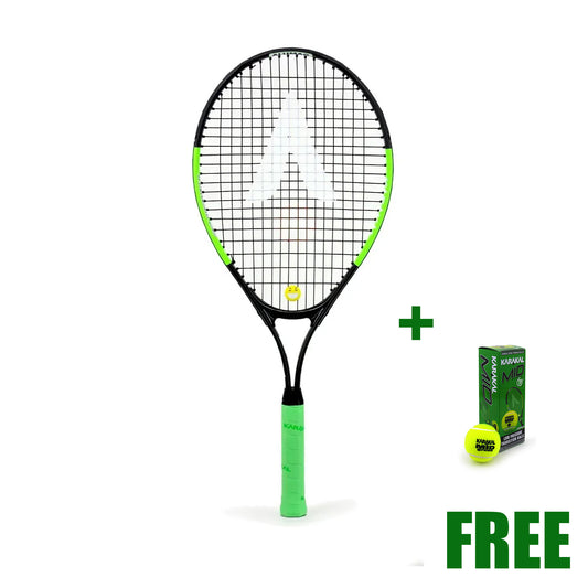 Karakal Flash 25 Junior Tennis Racket with FREE MID Dot Green Balls
