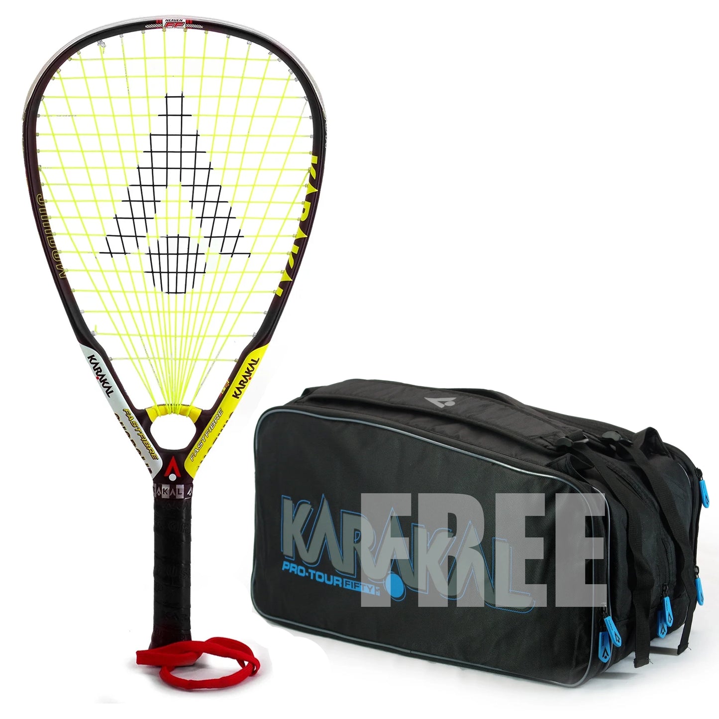 Karakal Core Shadow 155 2.1 Racketball Racket with FREE Karakal Pro Tour Fifty 2.1 Racket Bag with Blue Trim