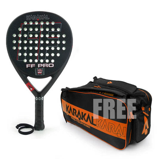 Karakal FF Pro 375 Padel with free Karakal Pro Tour 50 Padel Bag in Orange