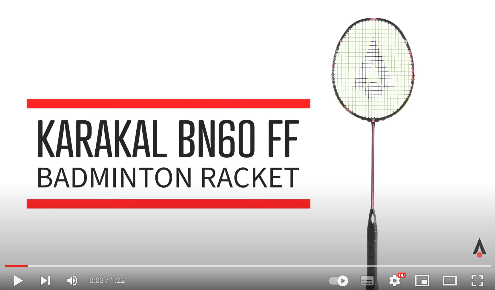 Load video: The New Karakal BN60 Badminton Racket