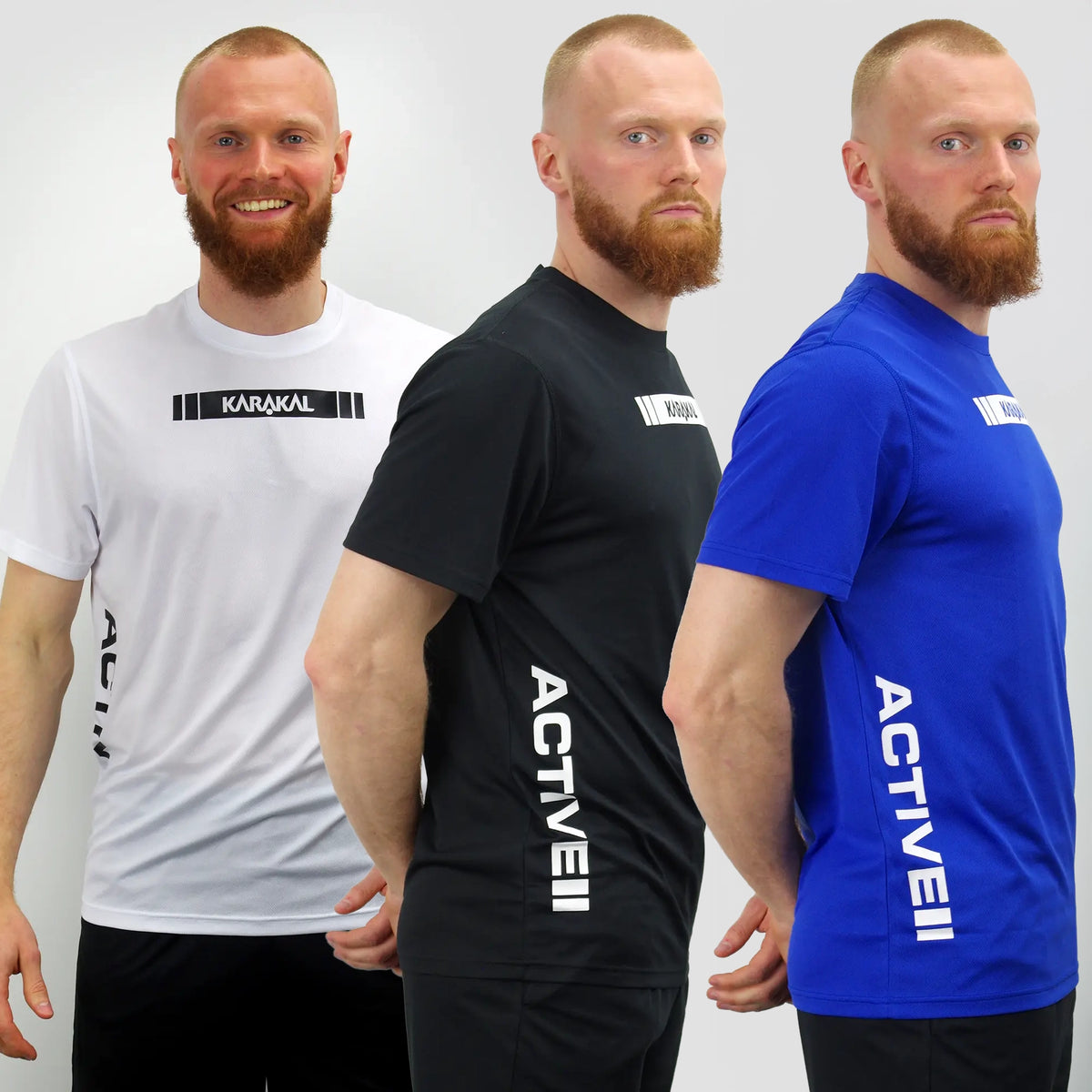 Karakal Active Tee Assorted Colour 3 Shirt Value Pack
