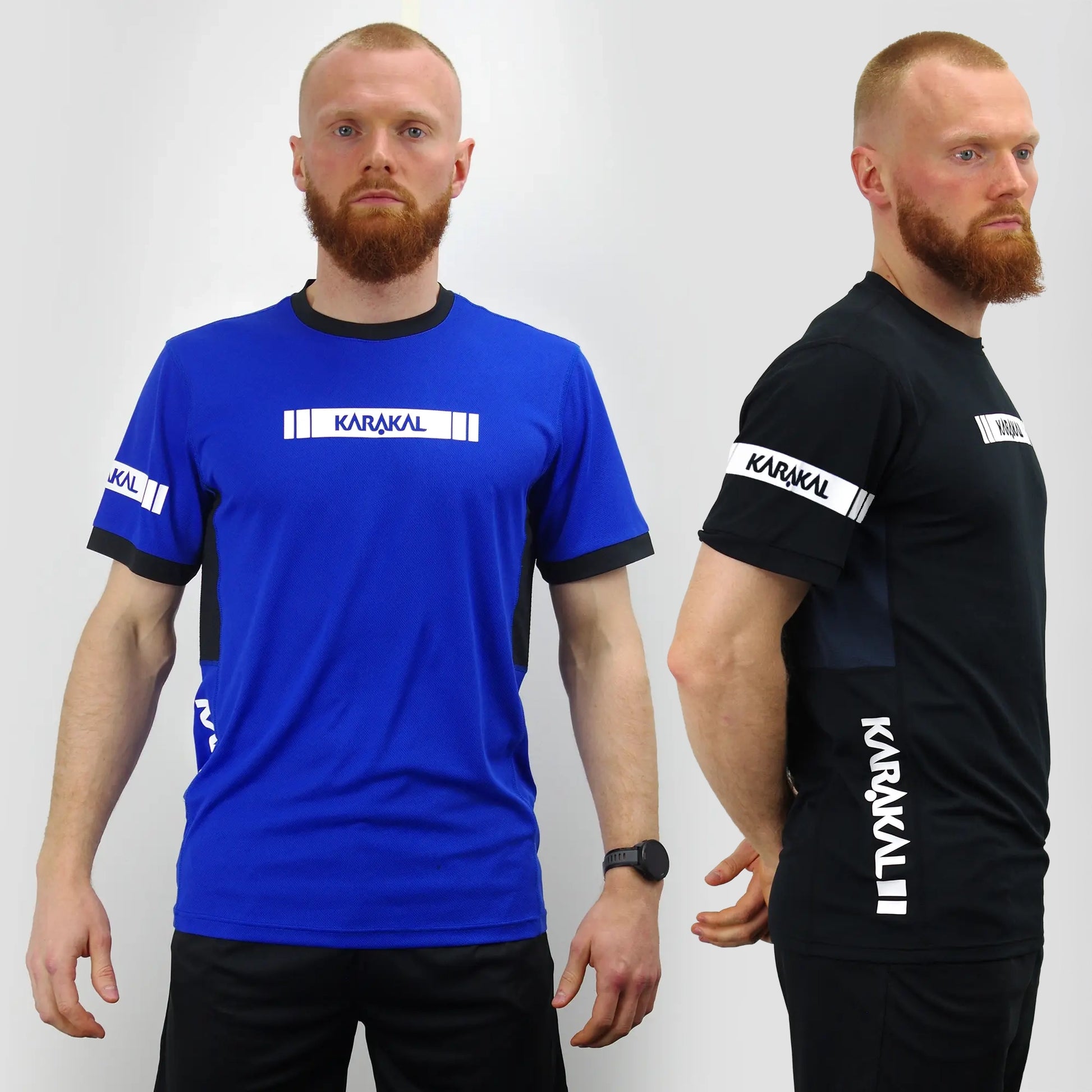 Karakal Pro Tour Tee 2 Shirt Value Pack Black & Blue