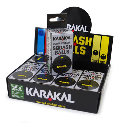 Karakal Yellow Dot Squash Balls